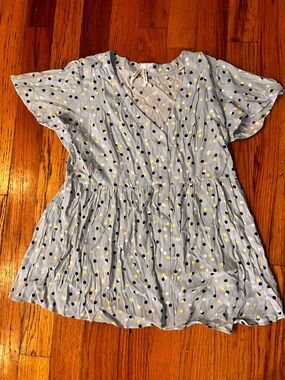 Seraphine Maternity Polka Dot Button-Front Tunic Top